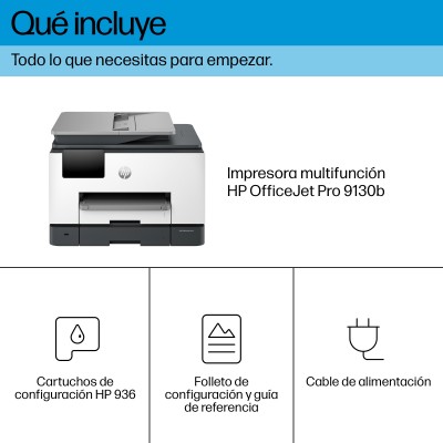 HP OfficeJet Pro Impresora multifunción 9130b, Color, Impresora para Pequeñas y medianas empresas, Imprima, copie, escanee y en