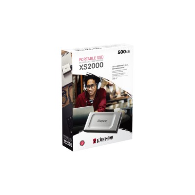 Kingston Technology XS2000 500 GB Negro, Plata