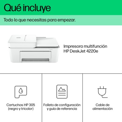HP Impresora multifunción HP DeskJet 4220e, Color, Impresora para Hogar, Impresión, copia, escáner, HP+ Compatible con el servi
