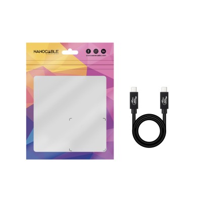 Nanocable Cable USB 4 Gen 3x2 40Gbps 5A240W, USB-CM-USB-CM, Negro, 1 m