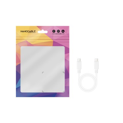 Nanocable Cable USB 2.0 3A, tipo USB-CM-USB-CM, Blanco, 1 m