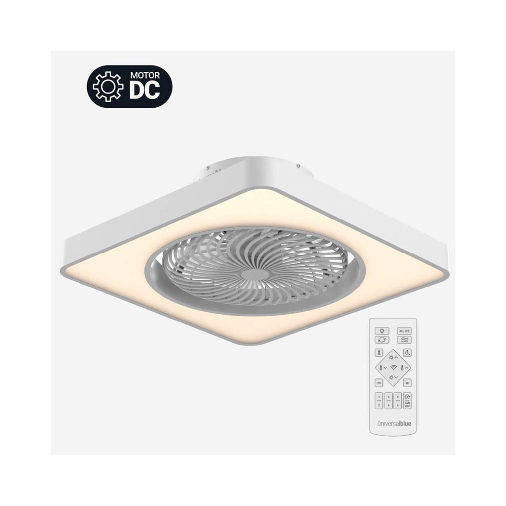 SOLANO 7048W Ventilador de Techo Box Fan Silencioso con Luz Led Blanco