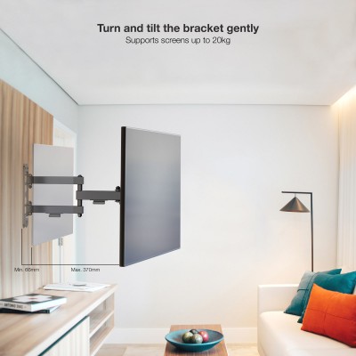 TooQ Soporte de Pared para Pantallas 13"-43", Negro