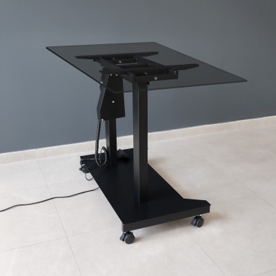 TooQ UROS Soporte de Suelo con Ruedas con Regulación Eléctrica de Altura e Inclinación