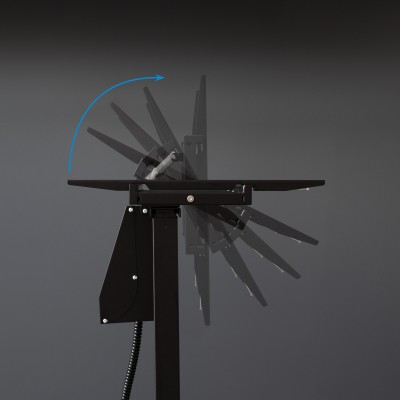 TooQ UROS Soporte de Suelo con Ruedas con Regulación Eléctrica de Altura e Inclinación