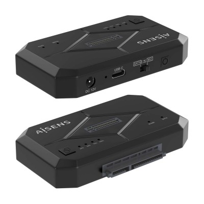 AISENS Estación de Docking SATA 2.53.5, M.2 NVMe a USB 3.03.1 Gen1, Clone, Negro