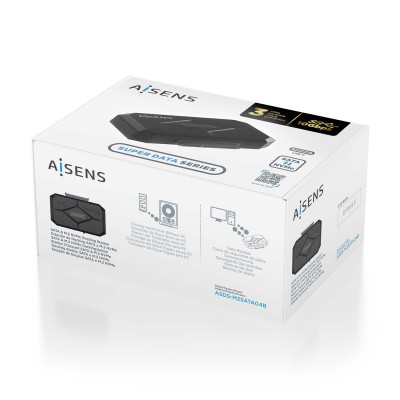 AISENS Estación de Docking SATA 2.53.5, M.2 NVMe a USB 3.03.1 Gen1, Clone, Negro