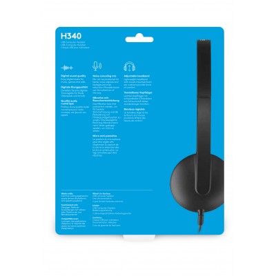Logitech H340 Auriculares Alámbrico Diadema OficinaCentro de llamadas USB tipo A Negro
