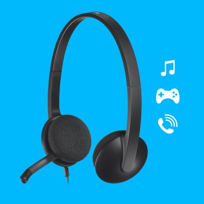 Logitech H340 Auriculares Alámbrico Diadema OficinaCentro de llamadas USB tipo A Negro