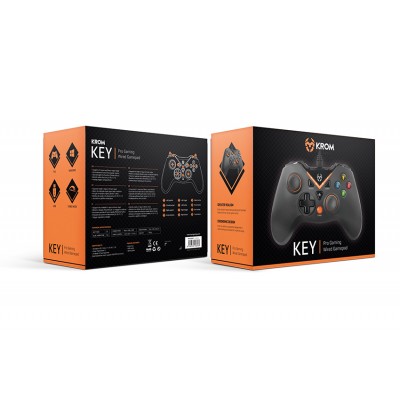 NOX NXKROMKEY mando y volante Negro USB Gamepad Analógico Android, PC, Playstation 3