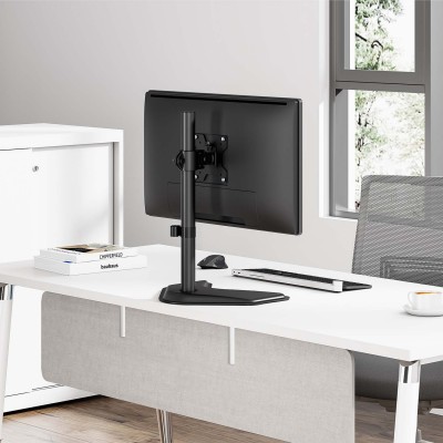 AISENS Soporte de mesa con peana eco giratorio e inclinable para monitorTV 10kg de 17-32, Negro