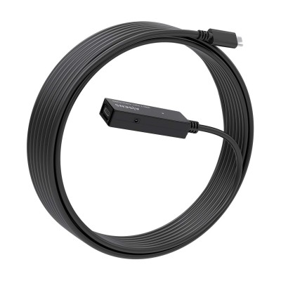 AISENS Cable USB 3.2 Gen1x1 prolongador con Amplificador, USB-CM-USB-CH, Negro, 5.0m