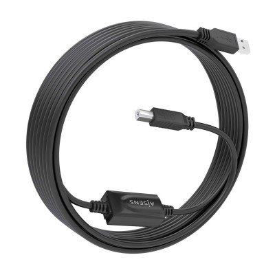 AISENS Cable USB 2.0 con Amplificador, Tipo AM-BM, Negro, 10m