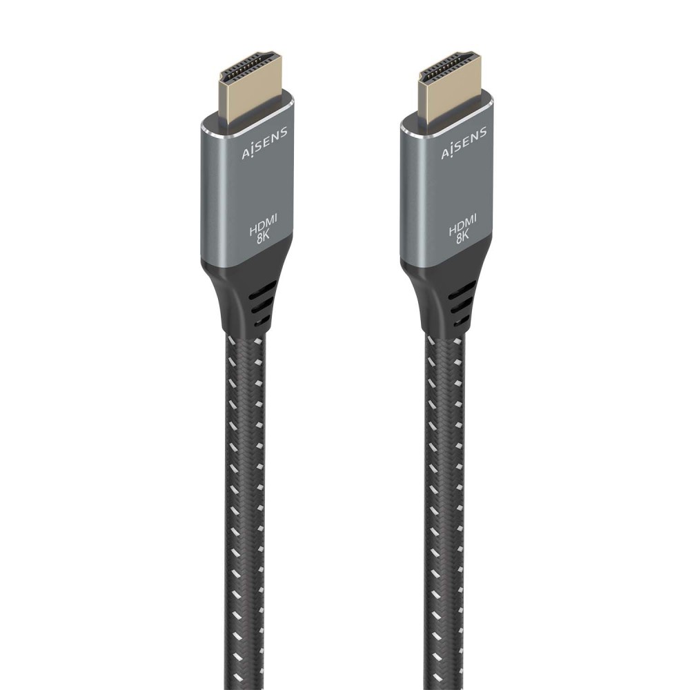 AISENS Cable HDMI V2.1 ultra alta velocidad  HEC 8K@60Hz 48Gbps, AM-AM, GrisNegro, 5.0m