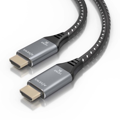 AISENS Cable HDMI V2.1 ultra alta velocidad  HEC 8K@60Hz 48Gbps, AM-AM, GrisNegro, 5.0m