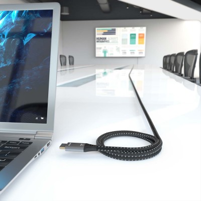 AISENS Cable HDMI V2.1 ultra alta velocidad  HEC 8K@60Hz 48Gbps, AM-AM, GrisNegro, 5.0m