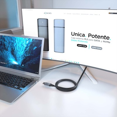 AISENS Cable HDMI V2.1 ultra alta velocidad  HEC 8K@60Hz 48Gbps, AM-AM, GrisNegro, 5.0m