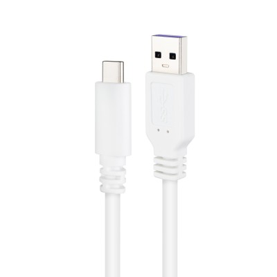Nanocable Cable USB 2.0 3A, tipo USB-CM-AM, Blanco, 0.5 m