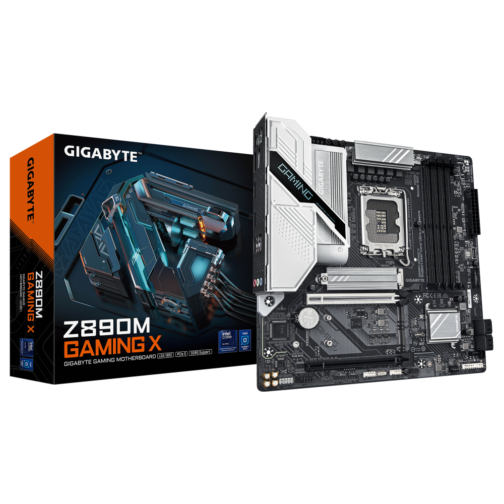 GIGABYTE Placa base Z890M GAMING X - Compatible con procesadores Intel Core Ultra (Serie 2), 8+1+2 fases VRM, hasta 8800MHz DDR