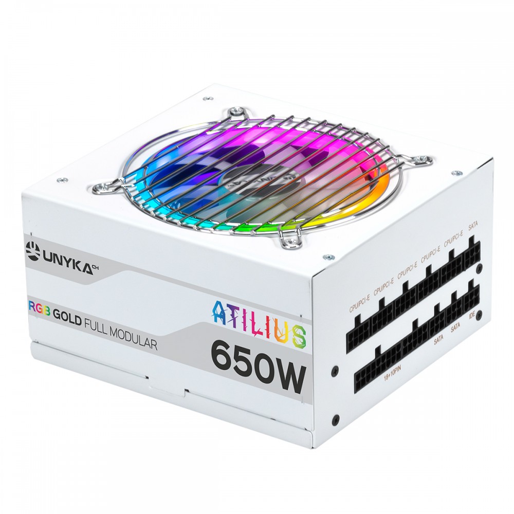 UNYKAch ATX Atilus RGB White 650W unidad de fuente de alimentación 20+4 pin ATX Blanco