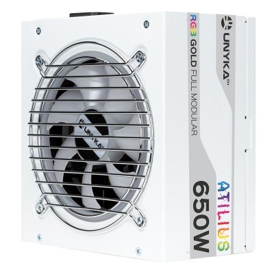 UNYKAch ATX Atilus RGB White 650W unidad de fuente de alimentación 20+4 pin ATX Blanco