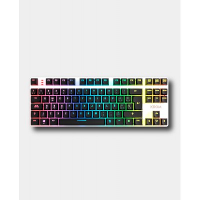 Krom NXKROMKERNELPROSP teclado Juego USB + RF Wireless + Bluetooth QWERTY Español Negro, Blanco