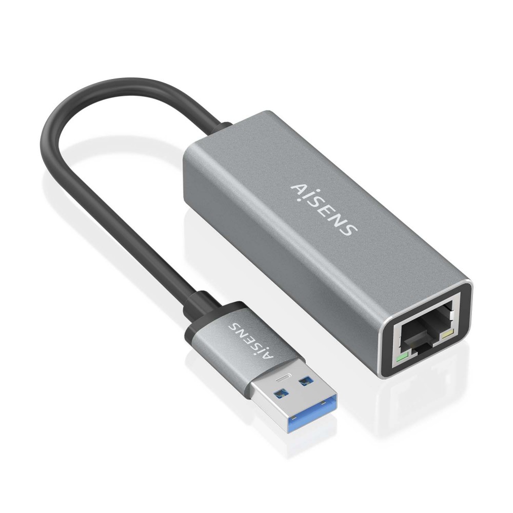 AISENS Conversor USB 3.0 a ethernet Gigabit 101001000 Mbps, Gris, 15cm