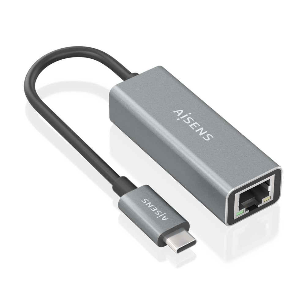 AISENS Conversor USB3.1 Gen1 USB-C a ethernet Gigabit 101001000 Mbps, Gris, 15cm