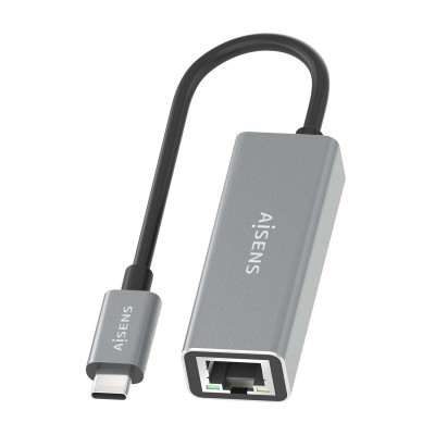 AISENS Conversor USB3.1 Gen1 USB-C a ethernet Gigabit 101001000 Mbps, Gris, 15cm