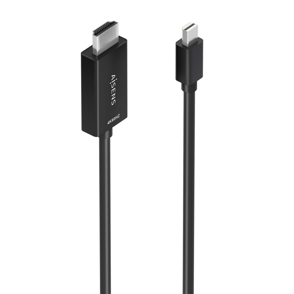 AISENS Cable conversor MINI DP a HDMI 4K@60Hz, MINI DPM-HDMIM, Negro, 0.6m