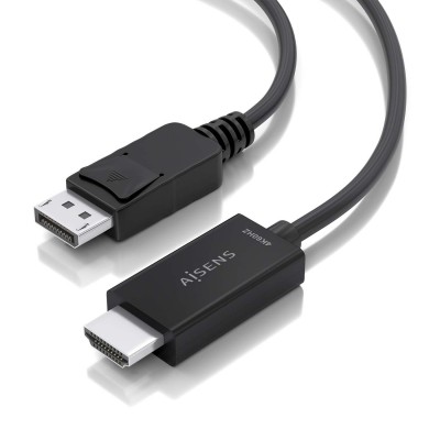 AISENS Cable conversor DisplayPort a HDMI 4K@60Hz, DPM-HDMIM, Negro, 0.6m
