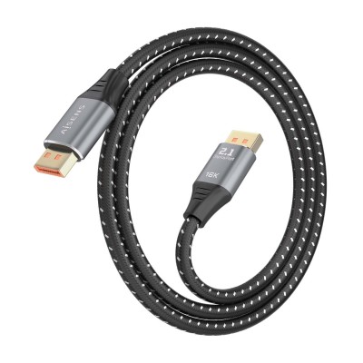 AISENS Cable DisplayPort V2.1 16K@60Hz 80 Gbps, DPM-DPM, Negro, 1.0m