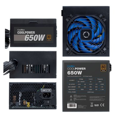 CoolBox CoolPower 650W unidad de fuente de alimentación 20+4 pin ATX ATX Negro