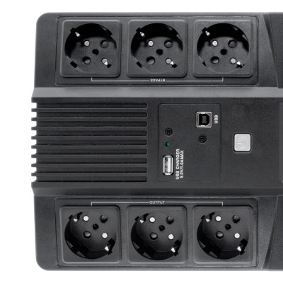 CoolBox Scudo 3 LCD 800VA sistema de alimentación ininterrumpida (UPS) Línea interactiva 0,8 kVA 480 W 6 salidas AC