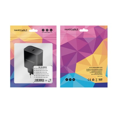 Nanocable Cargador USB-C PD 30W, Negro