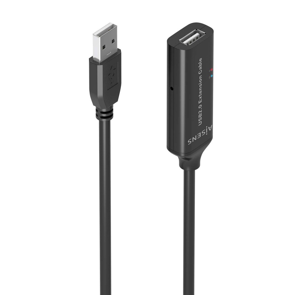 AISENS Cable USB 2.0 Prolongador con Amplificador, Tipo AM-AH, Negro, 5.0m