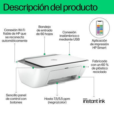 HP DeskJet Impresora multifunción 2820e