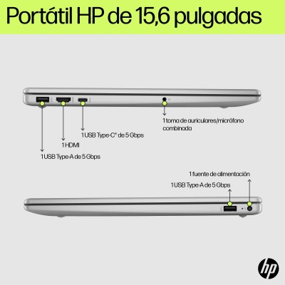 HP 15-fd0055ns Intel® Core™ i5 i5-1334U Portátil 39,6 cm (15.6") Full HD 8 GB DDR4-SDRAM 512 GB SSD Wi-Fi 6 (802.11ax) FreeDOS