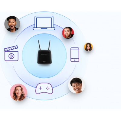 D-Link DWR-960 router inalámbrico Gigabit Ethernet Doble banda (2,4 GHz  5 GHz) 4G Negro