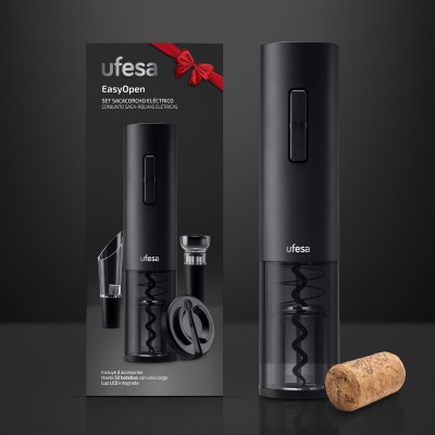 Ufesa 73205470 sacacorchos Abridor de vino eléctrico Negro