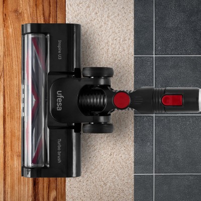 Ufesa Inspire U3 Digital Aspiradora escoba 2 en 1 Corriente alterna Secar Sin bolsa 0,8 L 130 W Negro, Rojo, Blanco 2 Ah