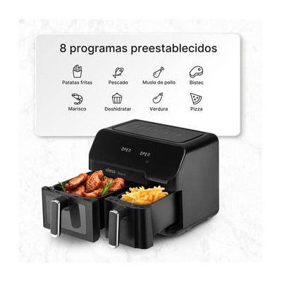 Ufesa Storm Doble 9 L 1700 W Freidora de aire caliente Negro