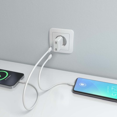 AISENS ASCH-30W2P048-W cargador de dispositivo móvil Cámara digital, MP3, MP4, Teléfono móvil, Navegante, Portátil, Consola de 