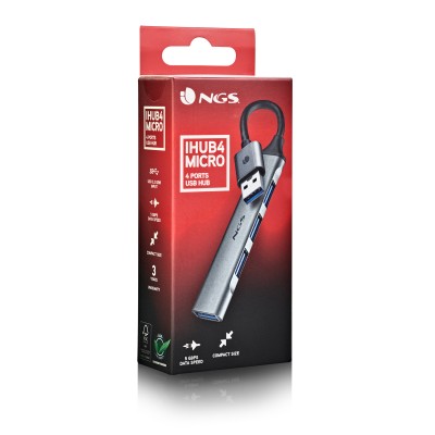 NGS IHUB4 MICRO USB 3.2 Gen 1 (3.1 Gen 1) Type-A 5000 Mbits Plata