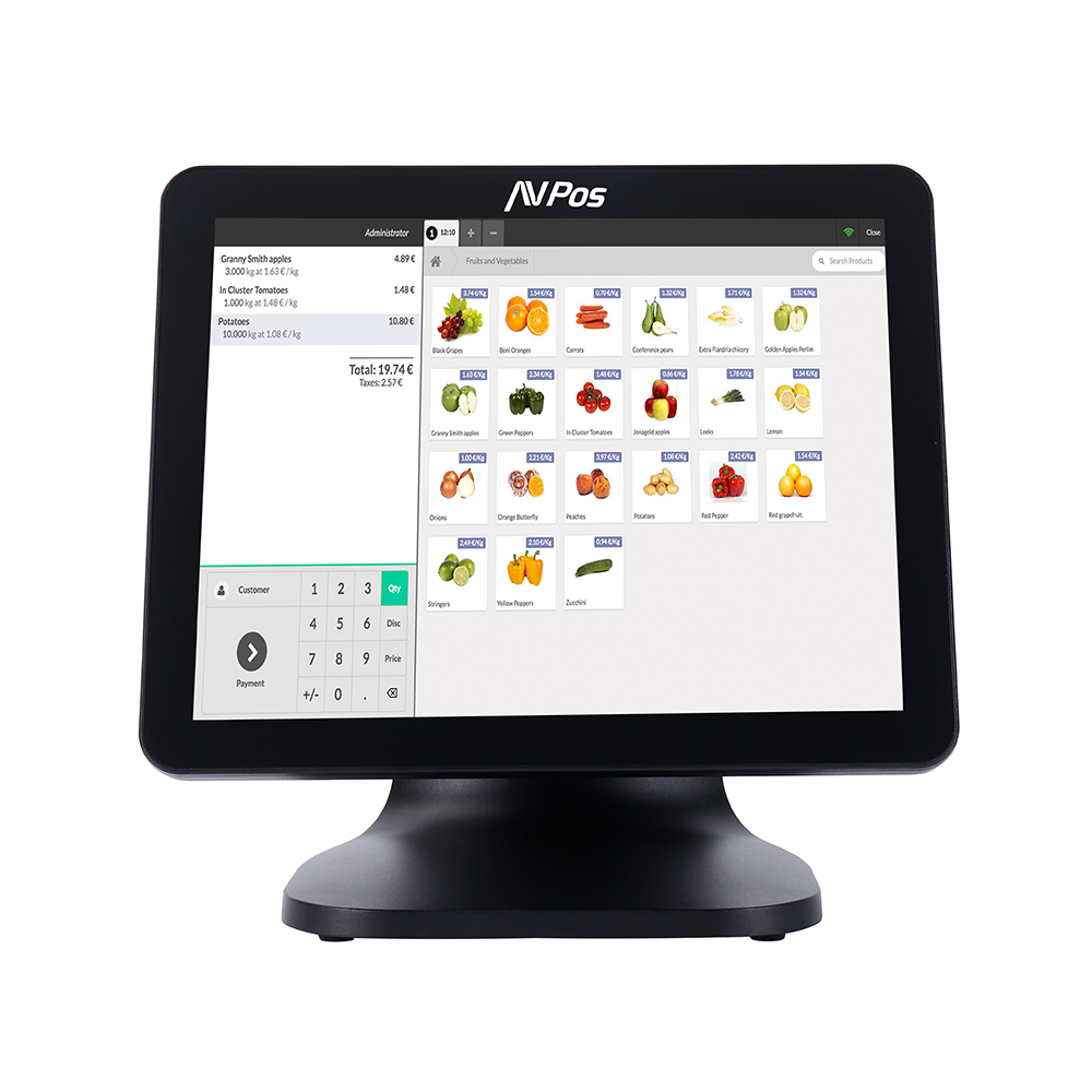 AVPos AVP-K5000B-N1-8128S Terminal Punto Venta (TPV) N100 38,1 cm (15") 1024 x 768 Pixeles Pantalla táctil