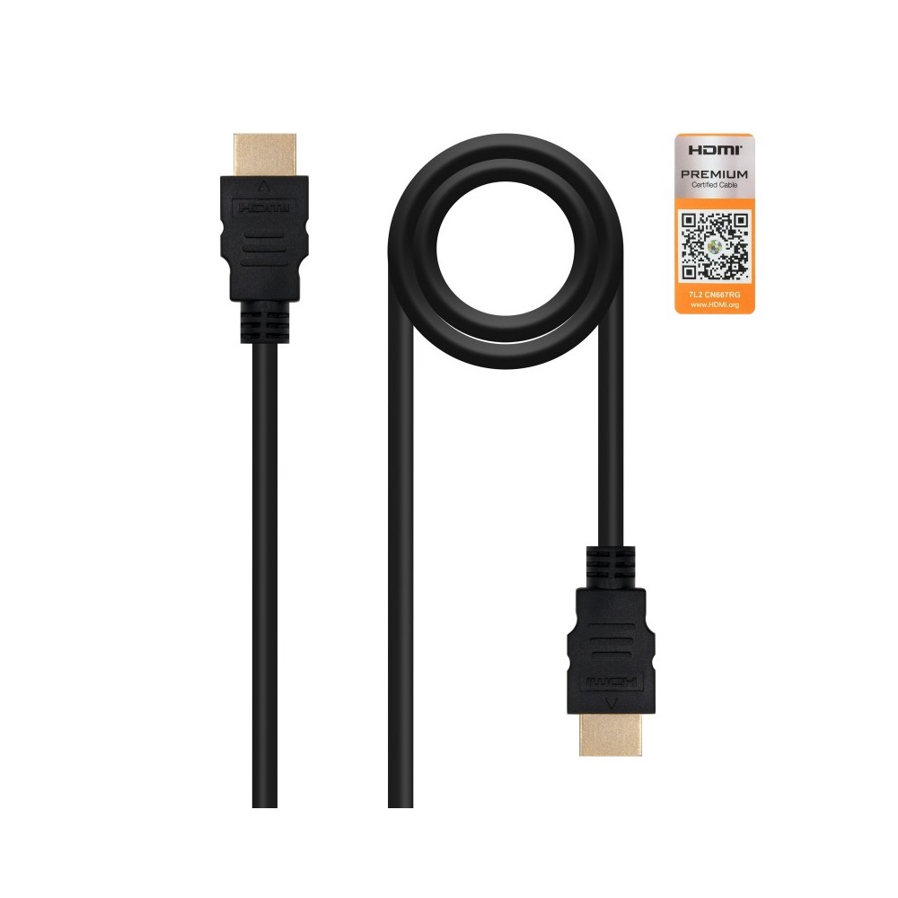 Nanocable HDMI V2.0, 1m cable HDMI HDMI tipo A (Estándar) Negro