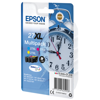 Epson Alarm clock Multipack 3-colour 27XL DURABrite Ultra Ink