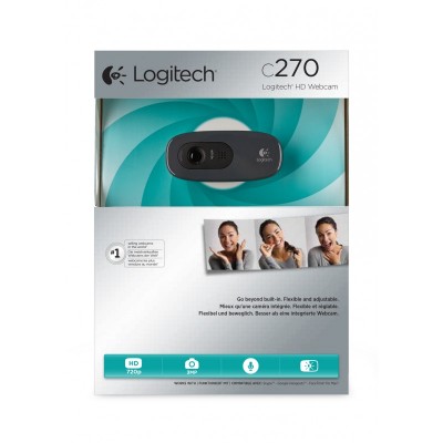 Logitech C270 HD cámara web 3 MP 1280 x 720 Pixeles USB 2.0 Negro