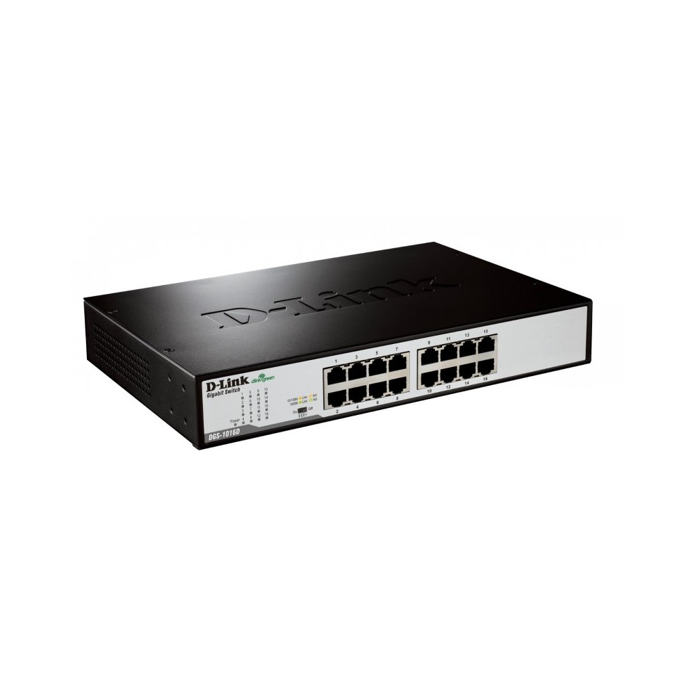D-Link DGS-1016DE switch No administrado Negro, Metálico