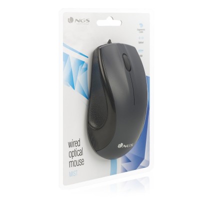 NGS Black Mist ratón mano derecha USB tipo A Óptico 800 DPI